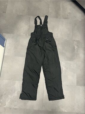 Black Insulated Bib Snow Pants for kids